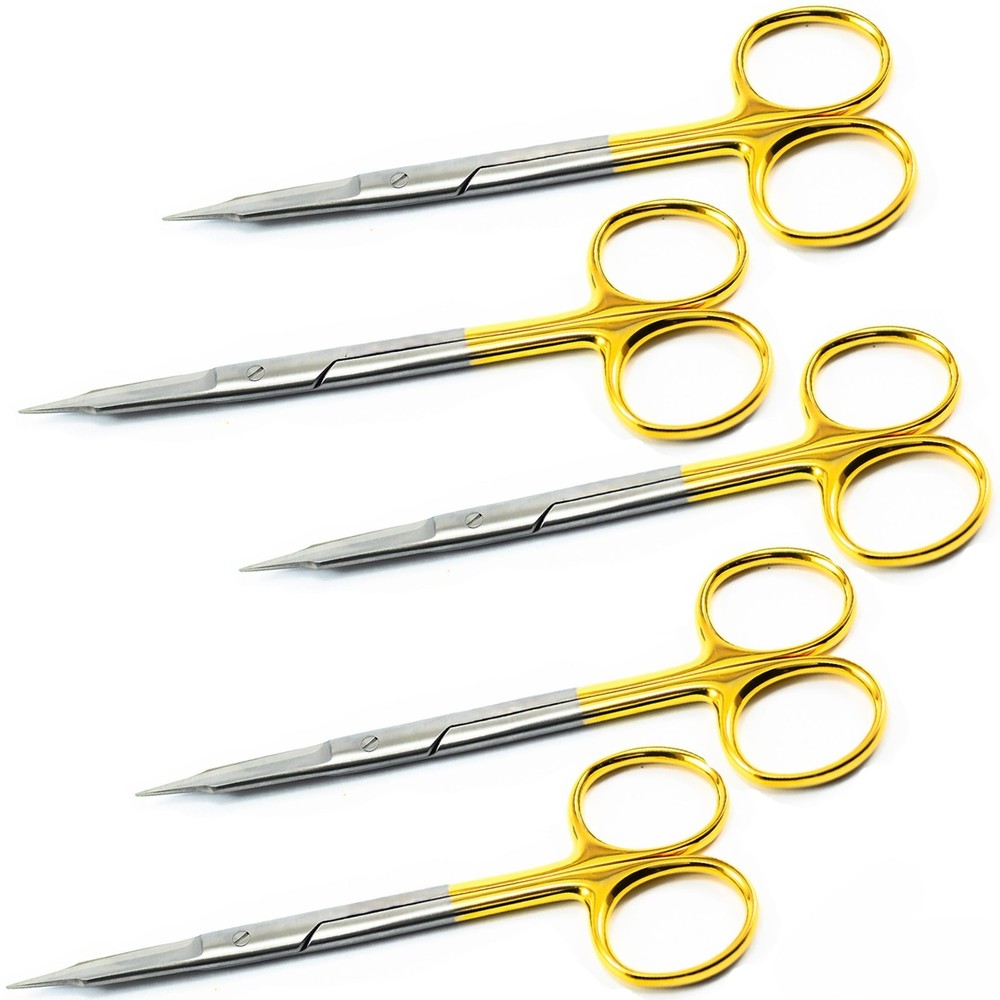 5x Shears Straight 5 1/8in Micro Serrated Thread Scissors Point TC Carbide