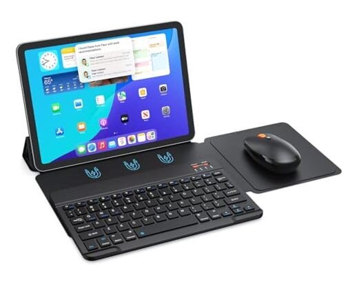 Bluetooth Keyboard and Mouse for iPad, Wireless Portable Keyboard and Black
