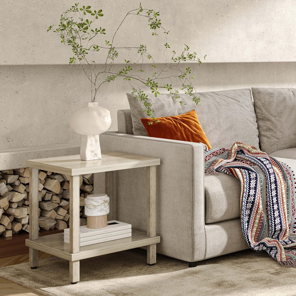 Large End Table Square Side Table Modern Sofa Table 20 Inch Industrial Coffee Ta