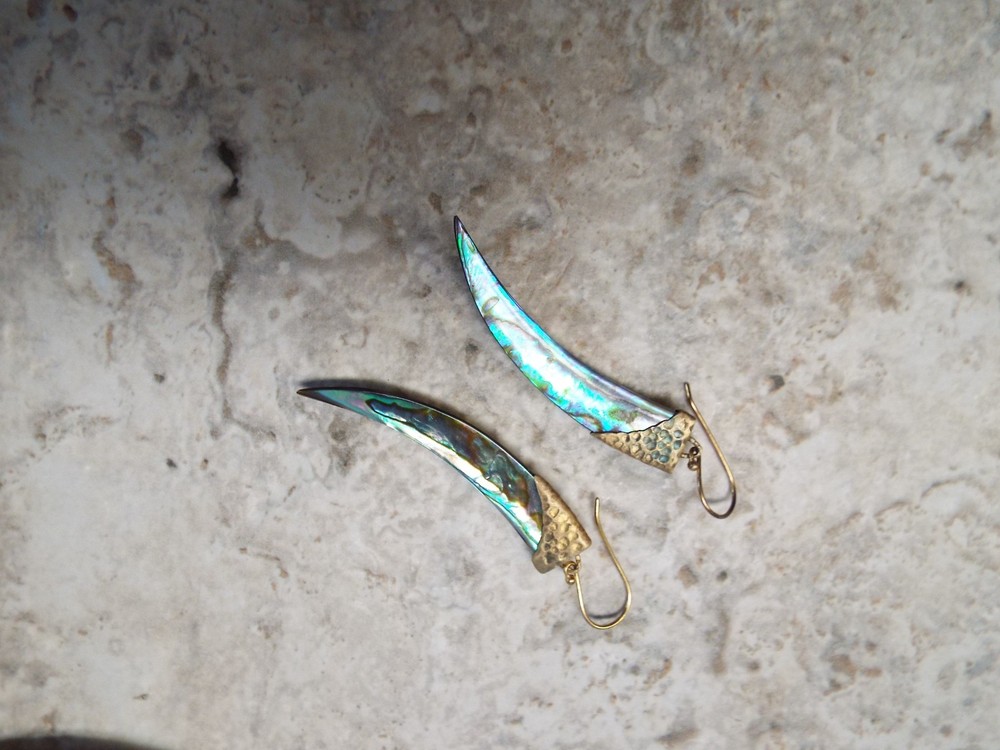 Heather Benjamin Shell Long Shard Earrings