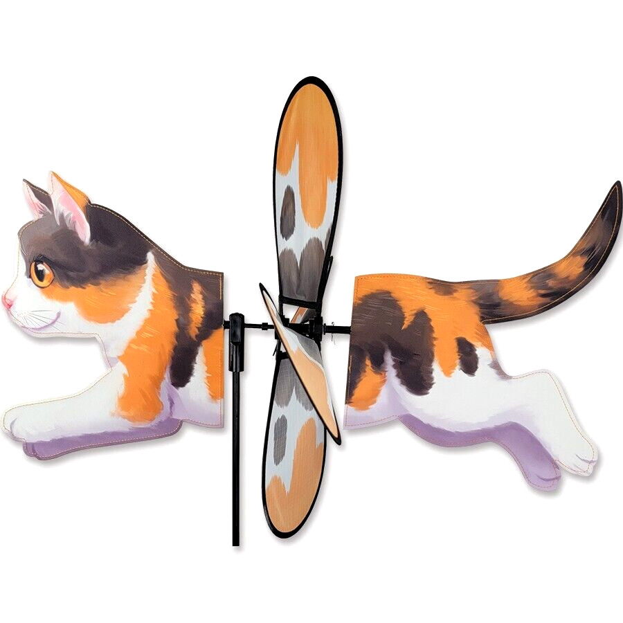 Deluxe Calico Cat Wind Spinner Petite
