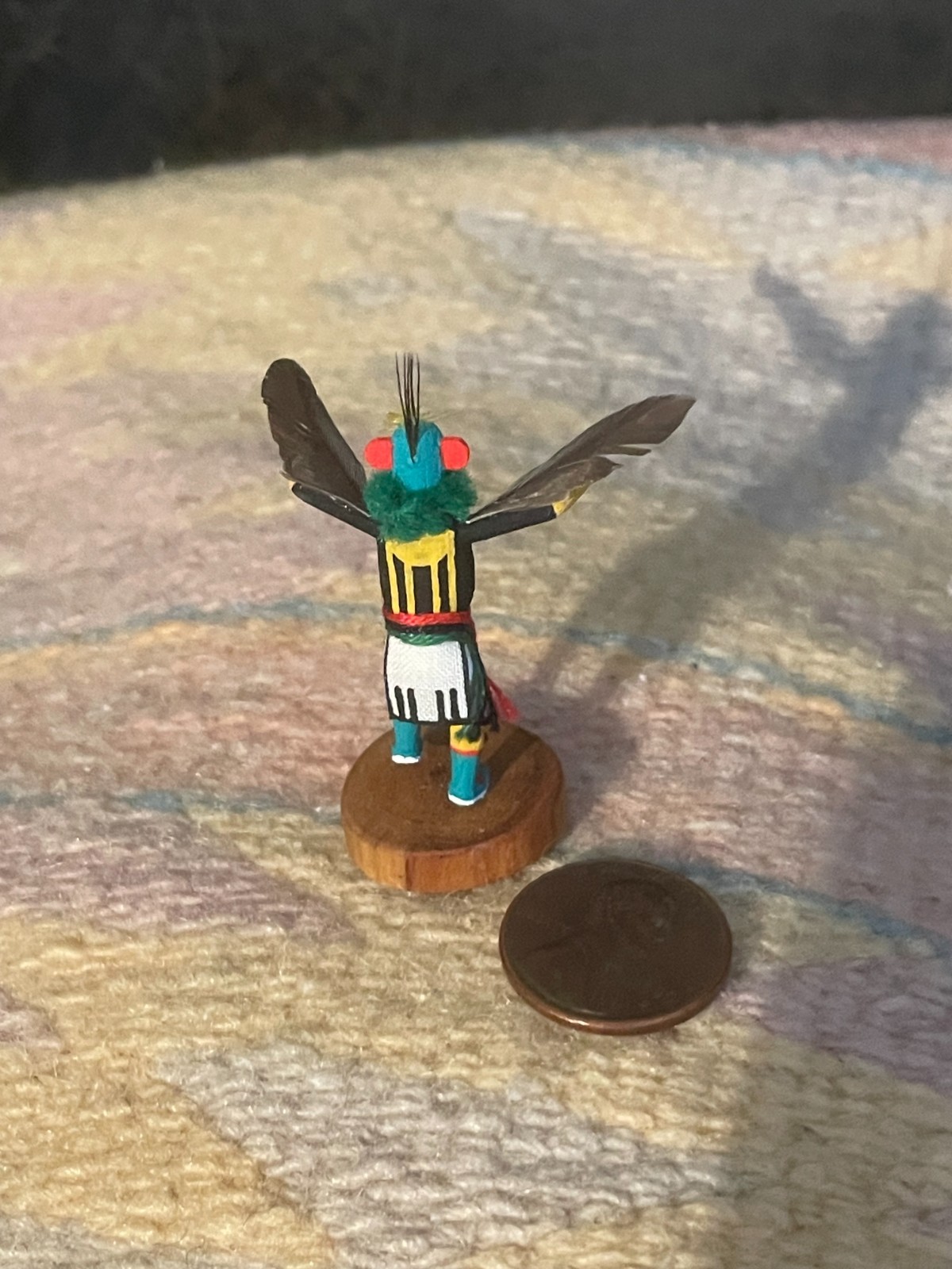 TINY ART-MINIATURE-NATIVE AMERICAN-KACHINA-SIGNED HOPI EAGLE '99-NEW CONDITION