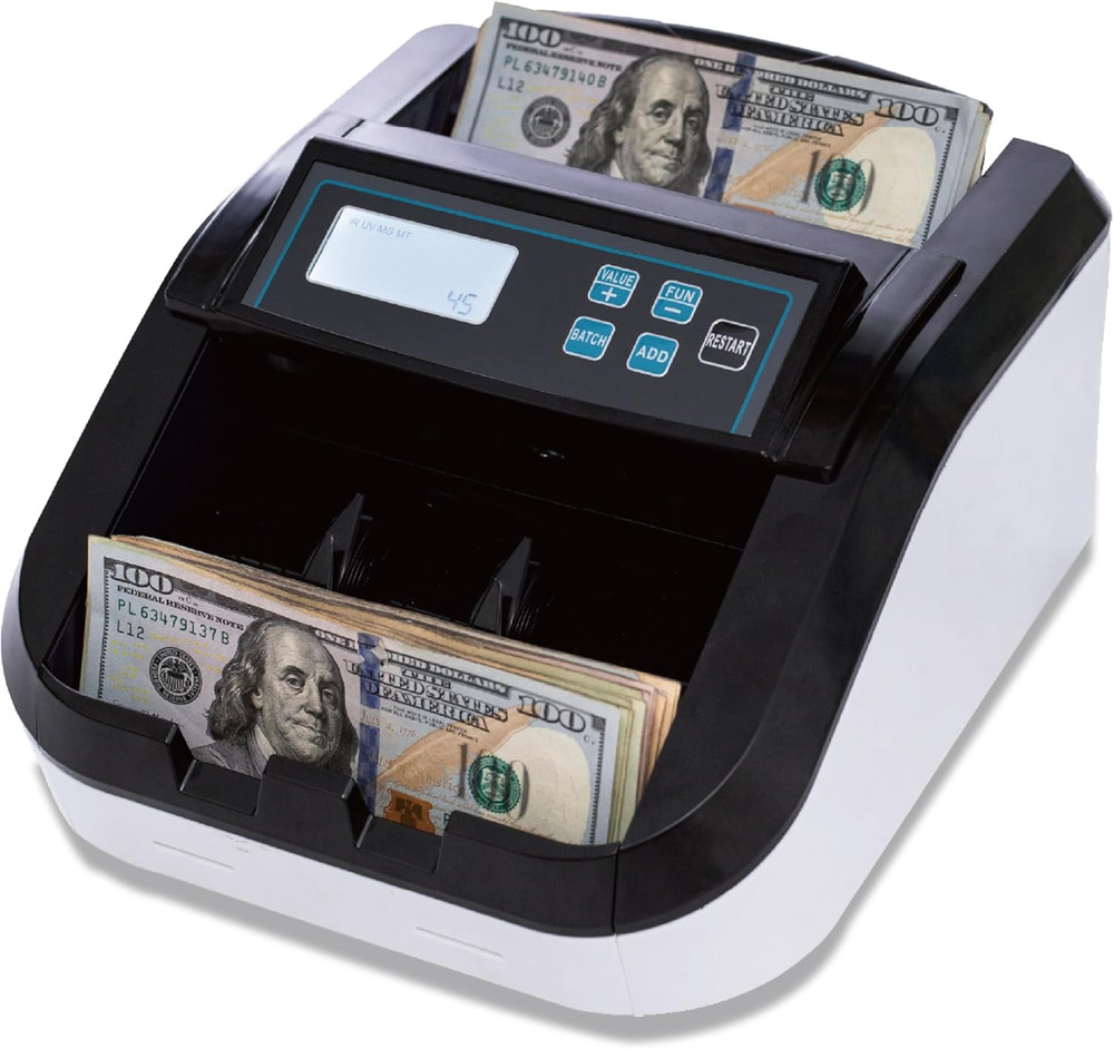 H-308 Bill Counter Money Counter Machine – Batch Mode, Banknote Counter with LCD