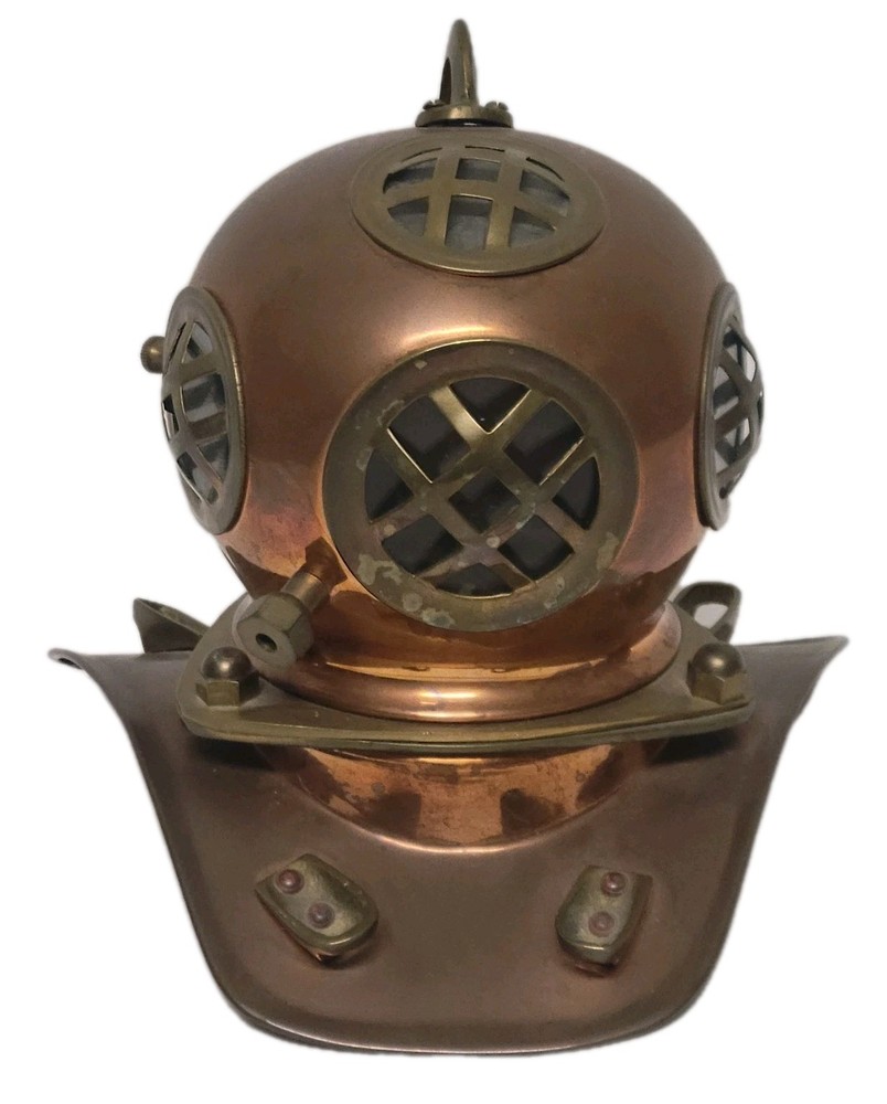 Vtg Brass Ocean Divers Diving Helmet 8" Mini Replica