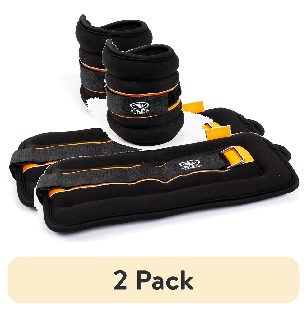 (2 pack 5lb Pair Ankle & Wrist Weights 2pcs Each One is 2.5LBS Adjustable Strap