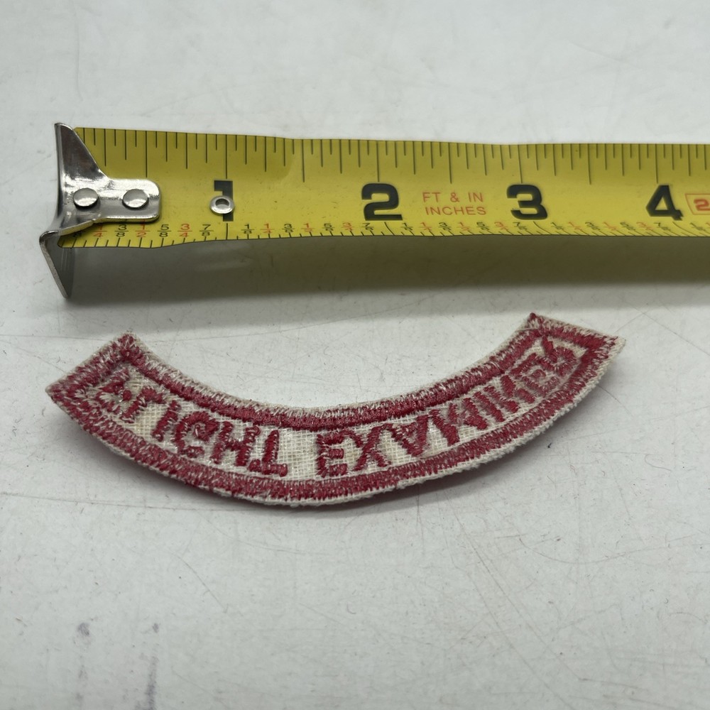 Vintage Military Flight Examiner Patch Label Lettering Patch Red And White 3”