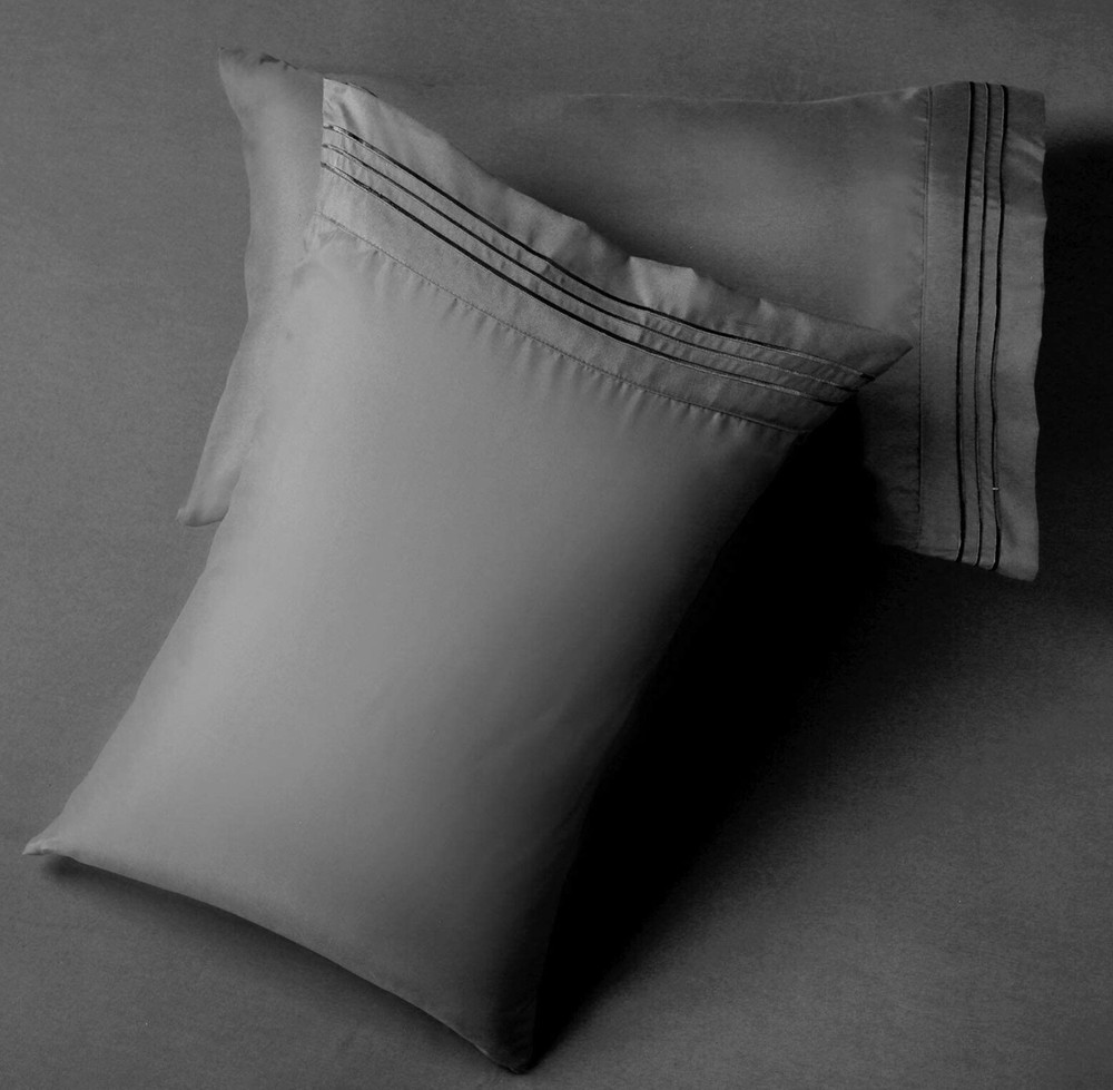 Grleaf 4pc Microfiber Sheet Set Dark Grey Soft, Size Queen