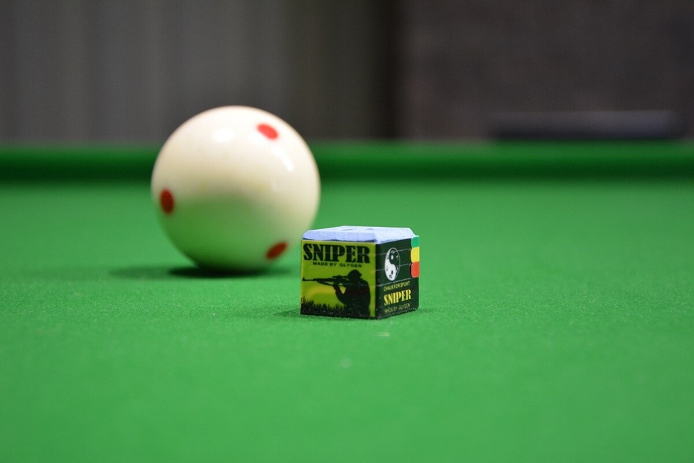 SNIPER Pool cue Billiard CHALK - BLUE - One piece