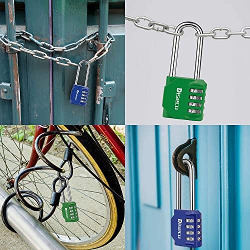 2 Pack disecu 4-Digit Waterproof Combination Padlock for Gym, Locker, Gate