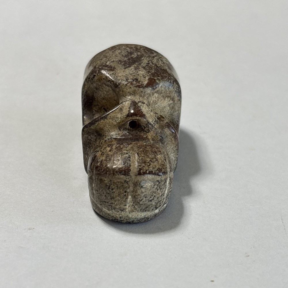Old China Stone Skull Statue