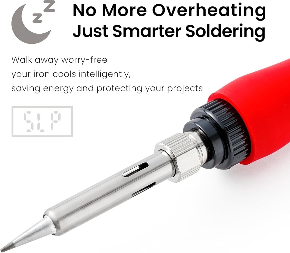 60W Soldering Iron with Ceramic Heating & LED Display for DIY Projects