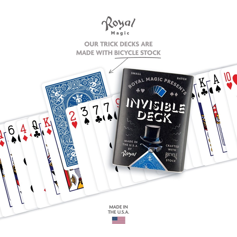 Invisible Deck Magic Trick Bicycle Playing Cards with Instruction Guide