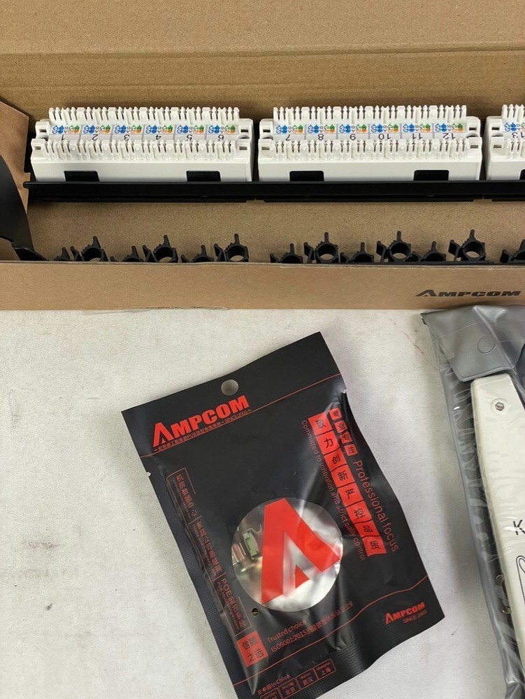 AMPCOM 24 Port Industrial Series CAT6 Patch Panel