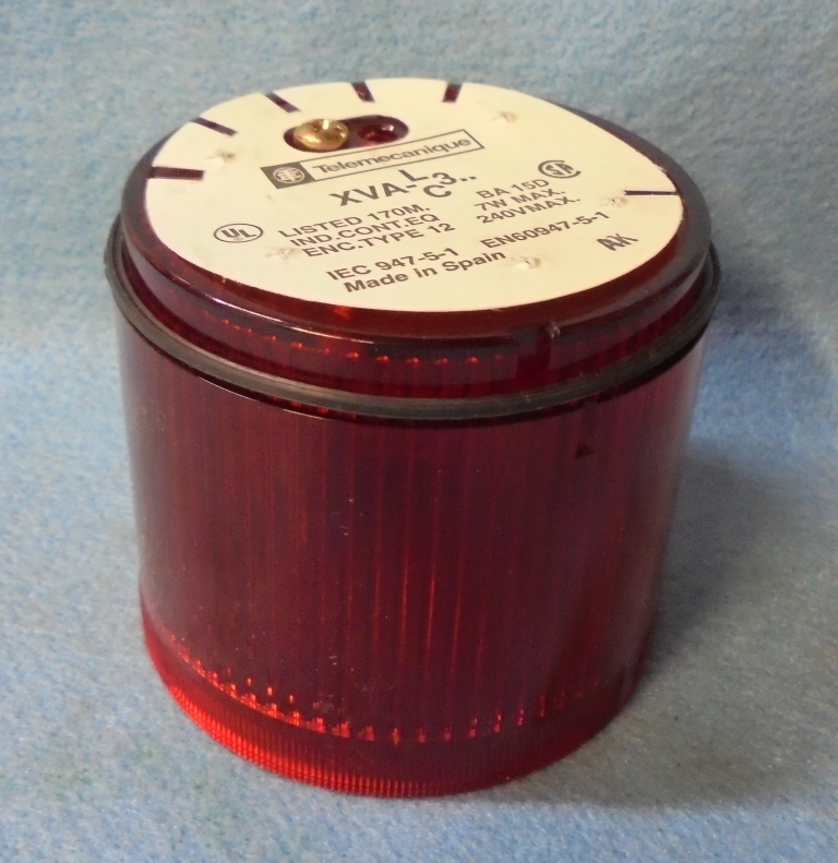 TELEMECANIQUE STACK LIGHT, XVALC3, RED, 7 WATTS MAX, 240 VAC, XVA-LC341