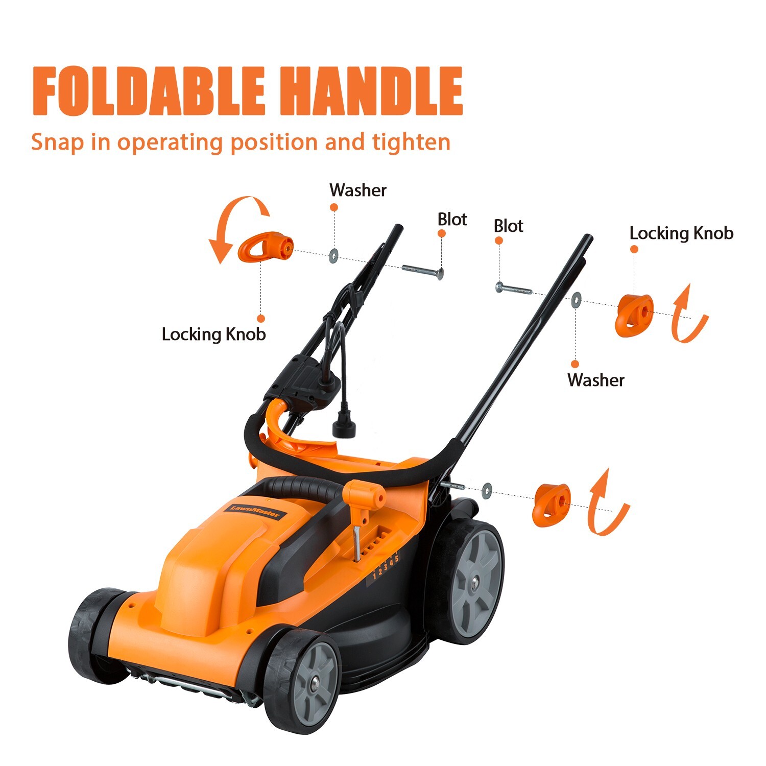 LawnMaster MEB1114K Electric Corded Lawn Mower 15-Inch 11AMP