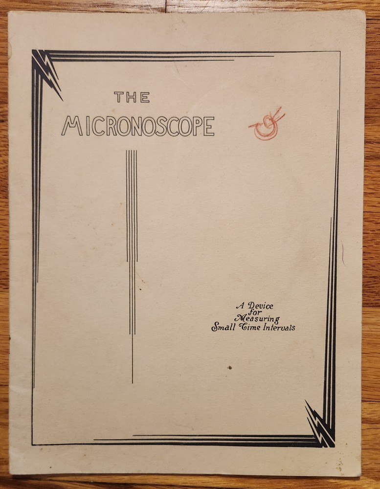 Micronoscope Catalog Telregister Corp. Circa 1920s Measuring Time