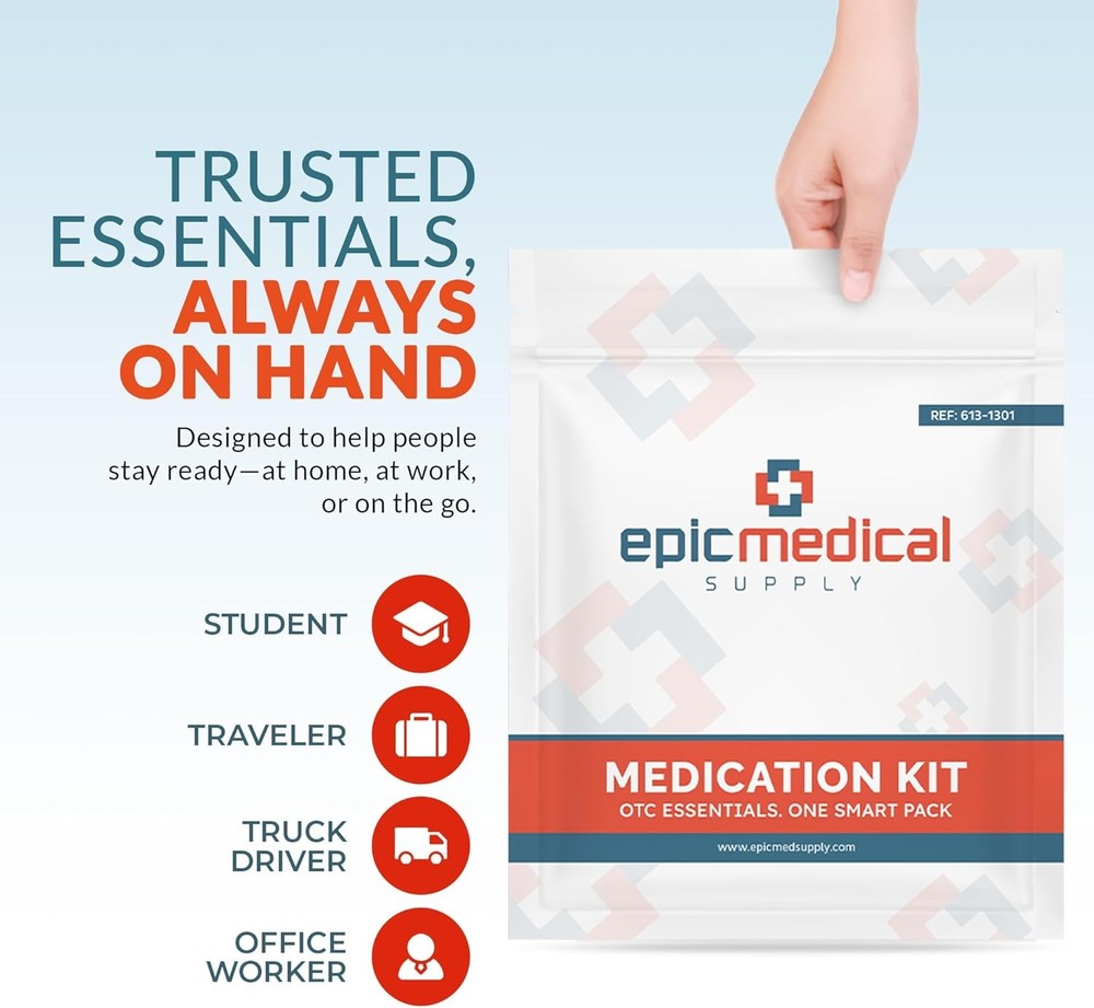 First Aid Kit Medication Refill – 70-Count Unit Dose Packets – Emergency Med