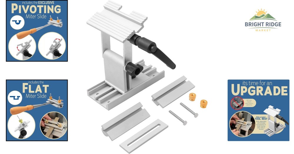Aluminum Tool Rest Jig for Efficient Sharpening on Bench Grinders & Sanders