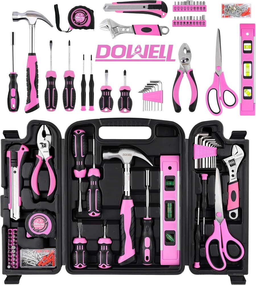 123 Piece Pink Home Repair Tool Kit