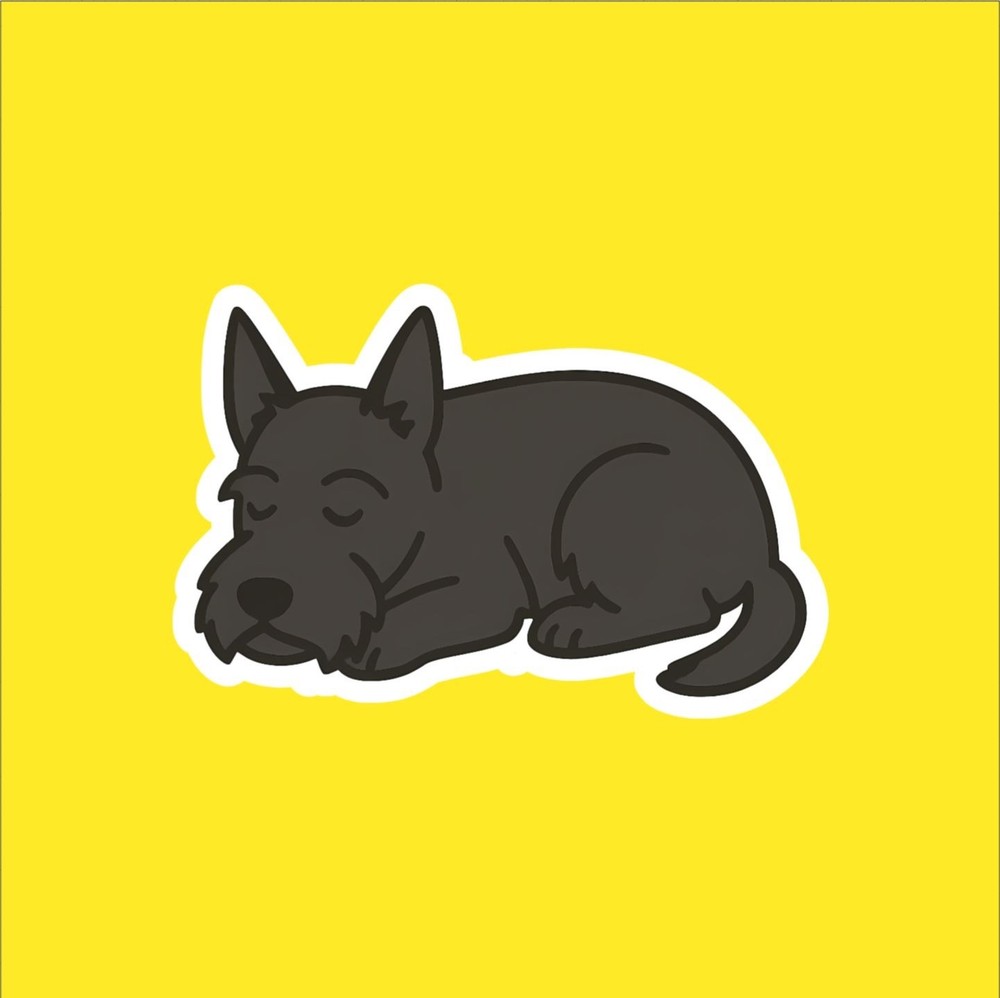 Scottish Terrier (Scottie) Sleeping Sticker