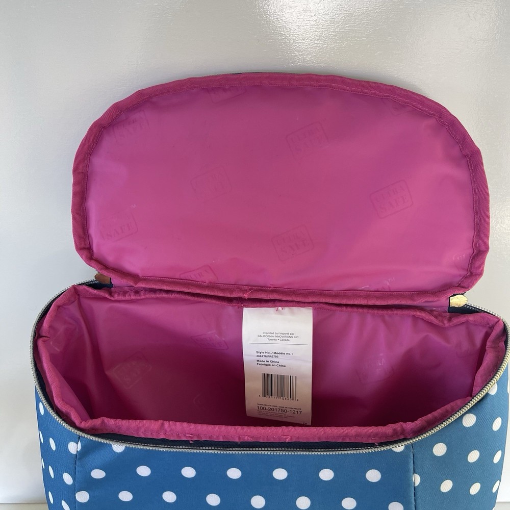 Dabnee Lee Arctic Zone Backpack Cooler 18 Can Padded Blue Polka Dot Chic