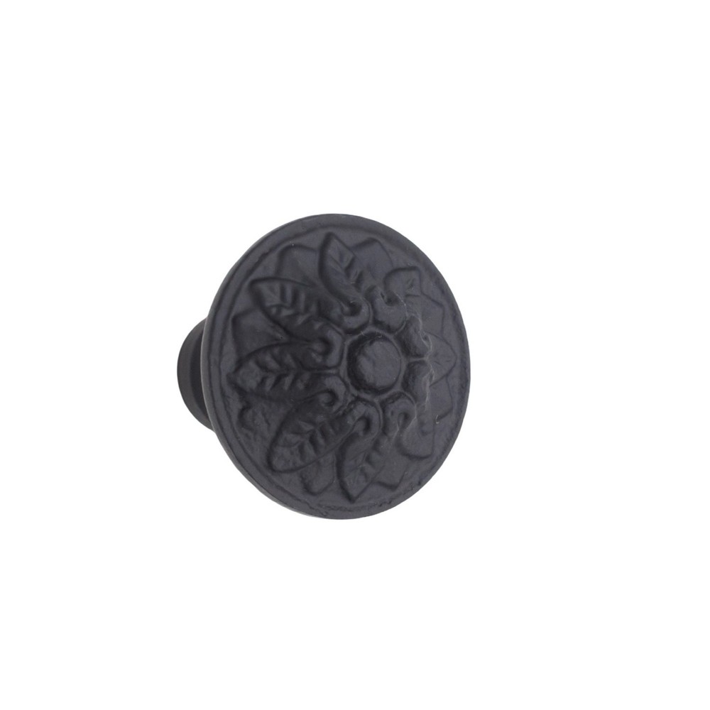 Cast Iron Cabinet Knobs with Sunflower Design 1.5 Inches