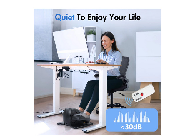 Under Desk Elliptical Electric Leg Exerciser Remote Quiet Portable