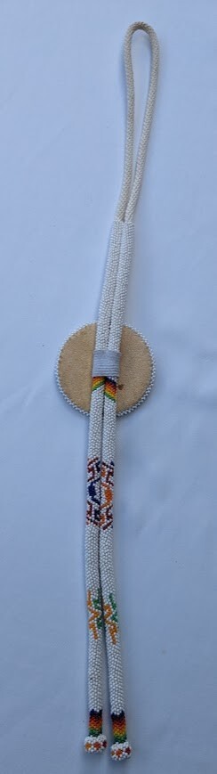 Native American style Beaded Thunderbird Rosette Bolo Tie