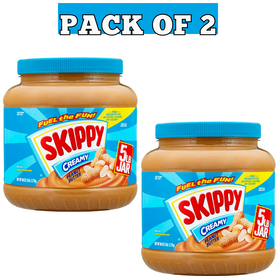 (2 Pack) SKIPPY Creamy Peanut Butter, 5 Pound Jars