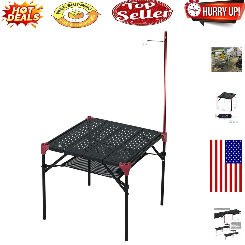 Large Tabletop Folding Table - Compact Aluminum Design for Beach & BBQ Parties