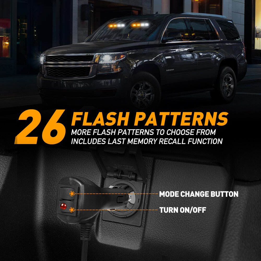 2x Emergency Flashing LED Traffic Advisor Strobe Light Bar 48LEDs