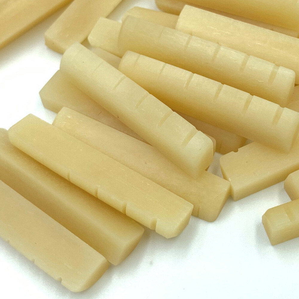 10pcs Unbleached Bone nut saddle bridge 43x6x9mm folk Guitar Luthier builder