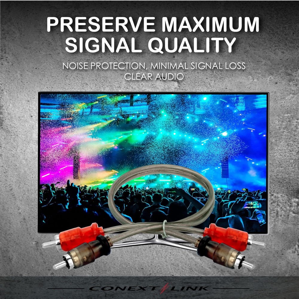 Conext Link Audio RCA Interconnect Cable Patch 1.5FT, 3 Pack, Transparent