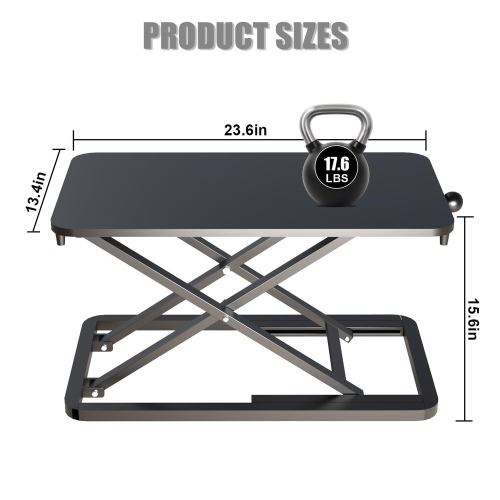 Keyboard Riser for Desk- 23.6’‘ Height Adjustable Standing Desk Conv