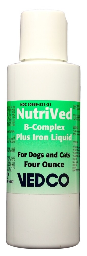 NutriVed B-Complex Plus Iron Liquid for Dogs & Cats (4 oz)