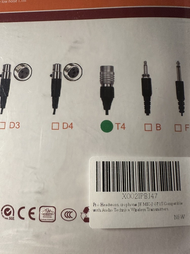 J K Professional Headset/Headworn Microphone MIC-J 071S (Check connector Type)