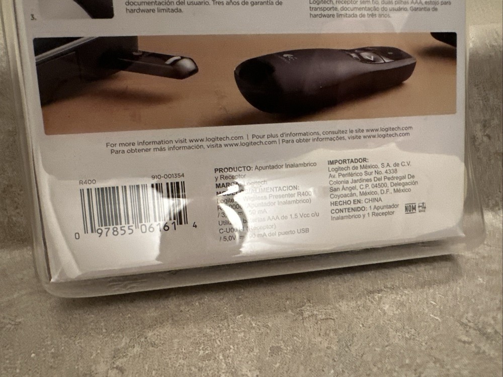 Logitech r400 Wireless Presenter Remote Control, Black "C7E"