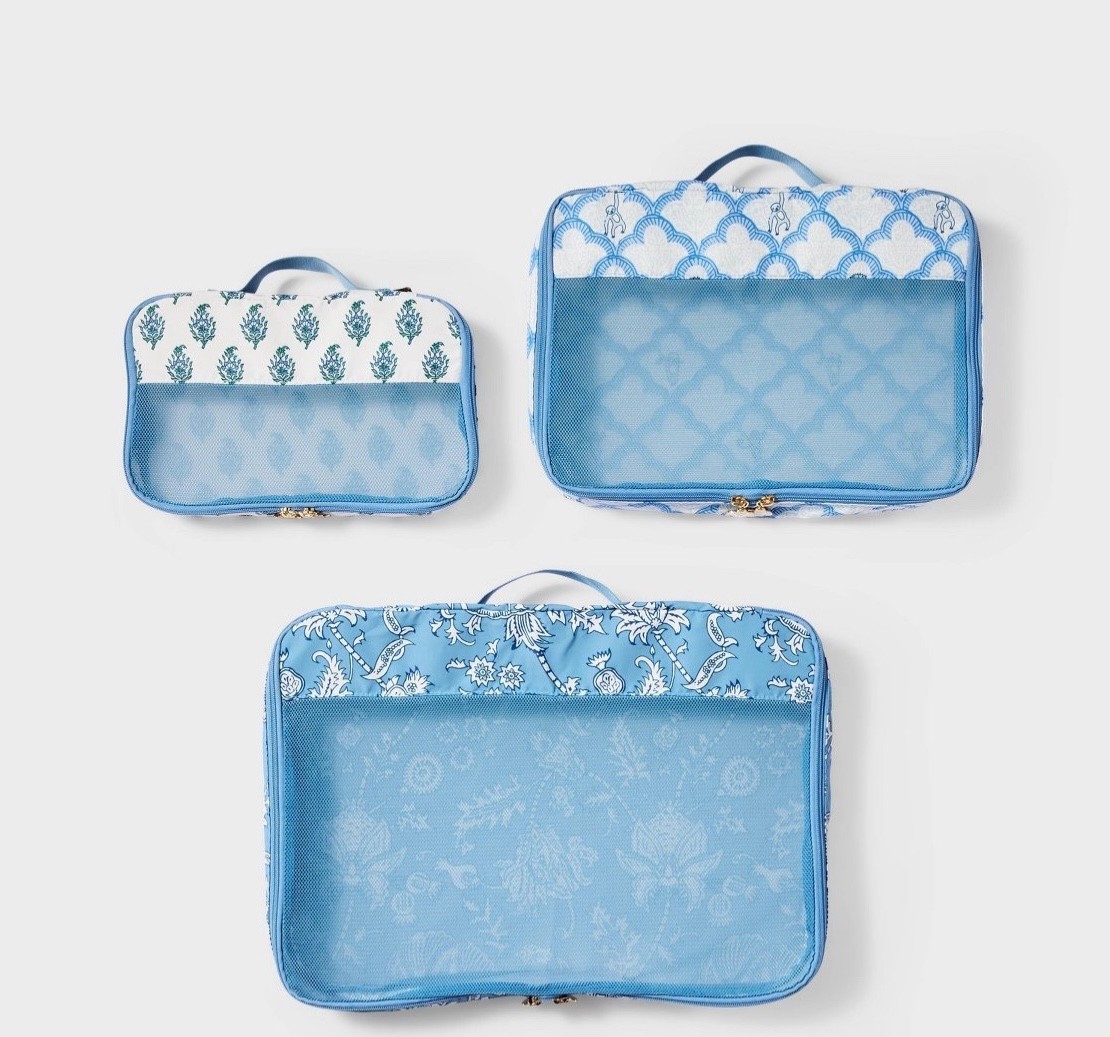 Roller Rabbit x Target 3pc Blue Packing Cube Set