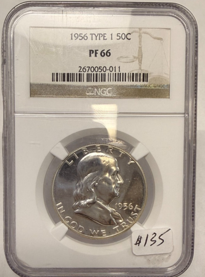 1956 TYPE 1 50C NGC PF 66