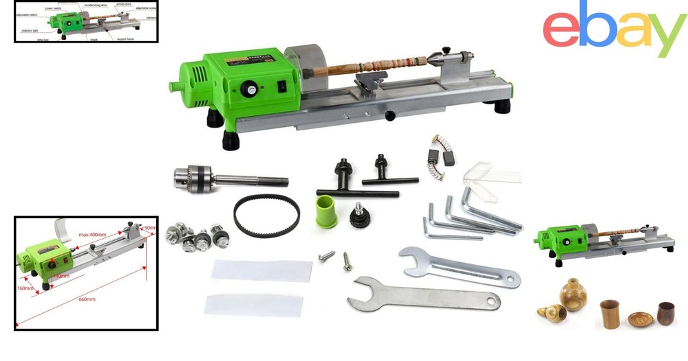 Compact Mini Wood Lathe with Variable Speed Control for DIY Crafts and Projects
