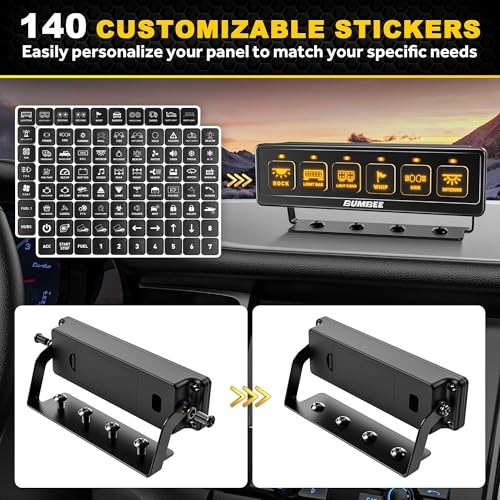 Multi-Function Toggle Switches, 80A High Power 6 Gang Wireless Switch Panel