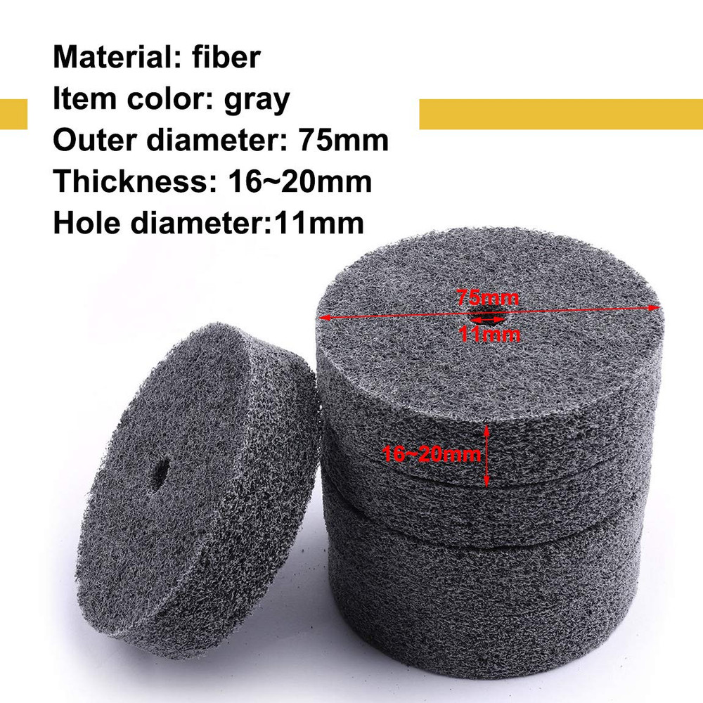 5Pcs 3 Inch Fiber Buffing Wheel, Deburring Wheels Quick Changed Replacement Buff