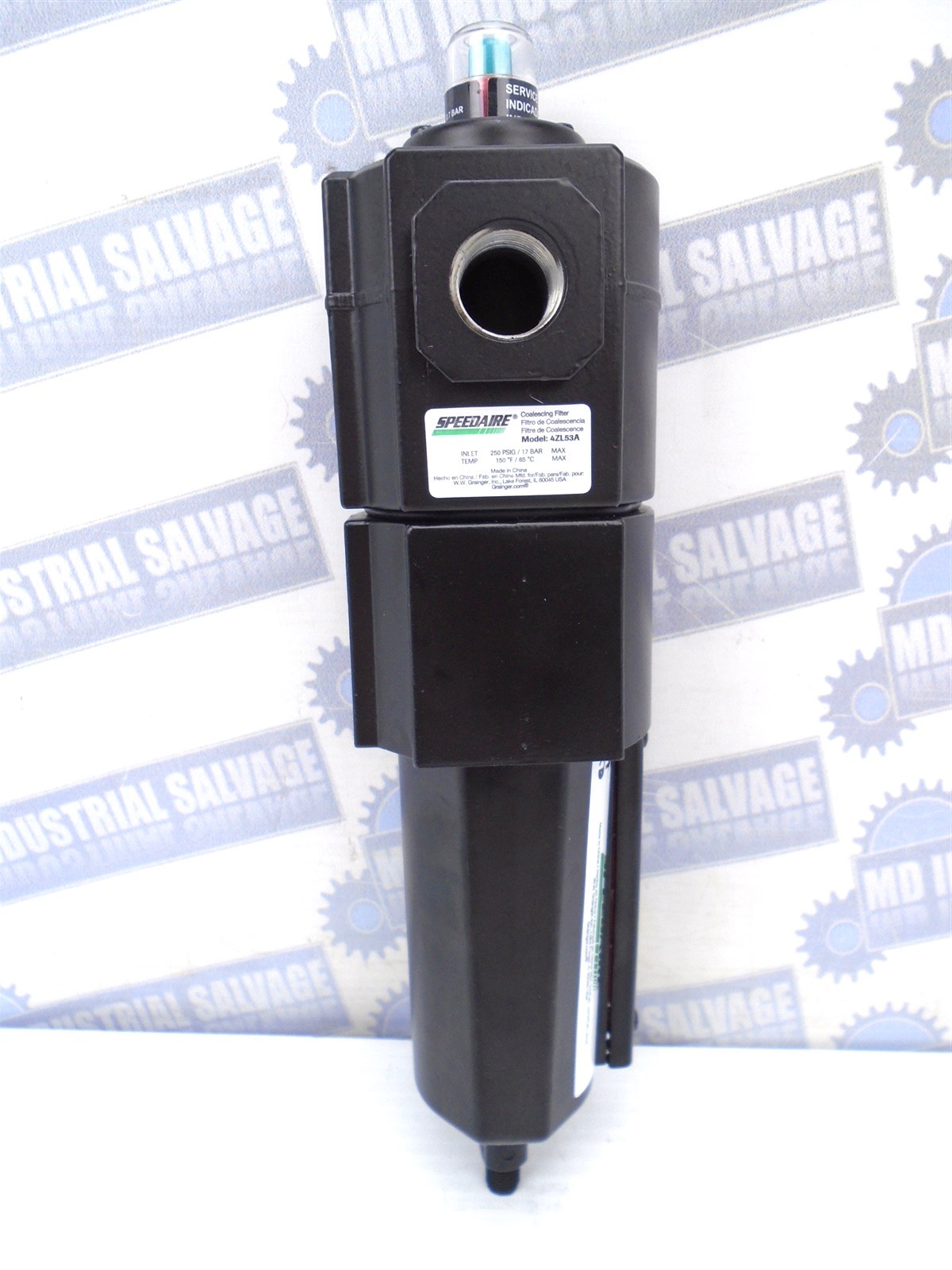 SPEEDAIRE - 4ZL53A - AIR Coalescing OIL FILTER - 250psi, 1/2"NPT, 0.01m, 60 cfm