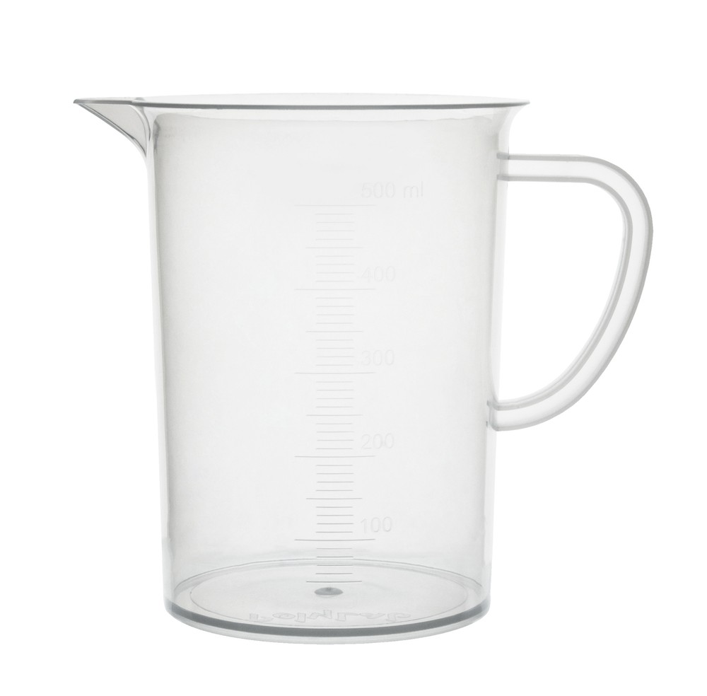 Measuring Jug, 500ml - Polypropylene Plastic - Raised Graduations - Eisco Labs