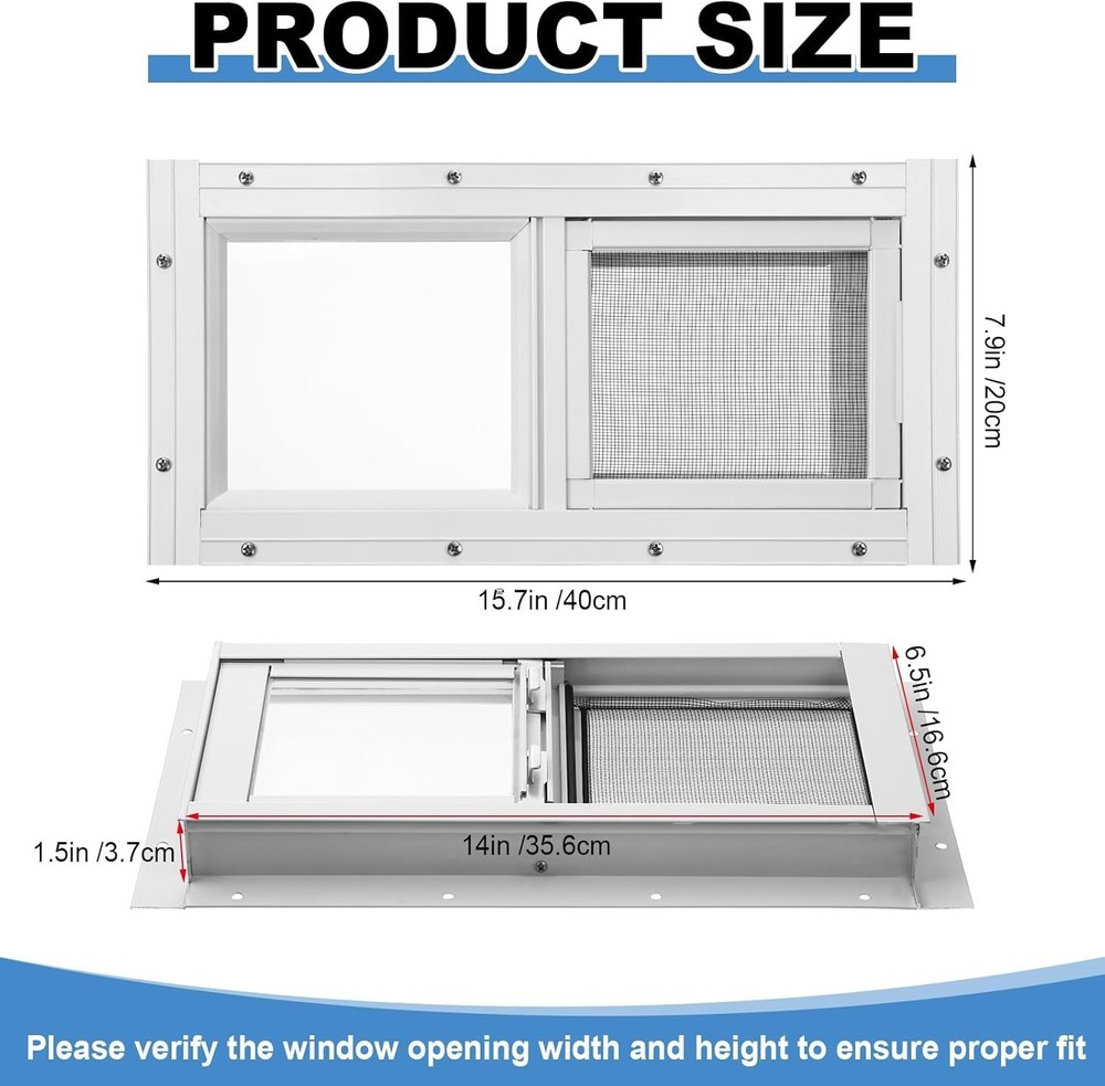 1 Pack Basement Home Window 16'' x 8'' Mini Basement Windows Replacement with...