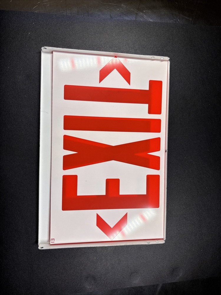Exit Sign Front Enclosure Replacement Plate Face Cover White Red