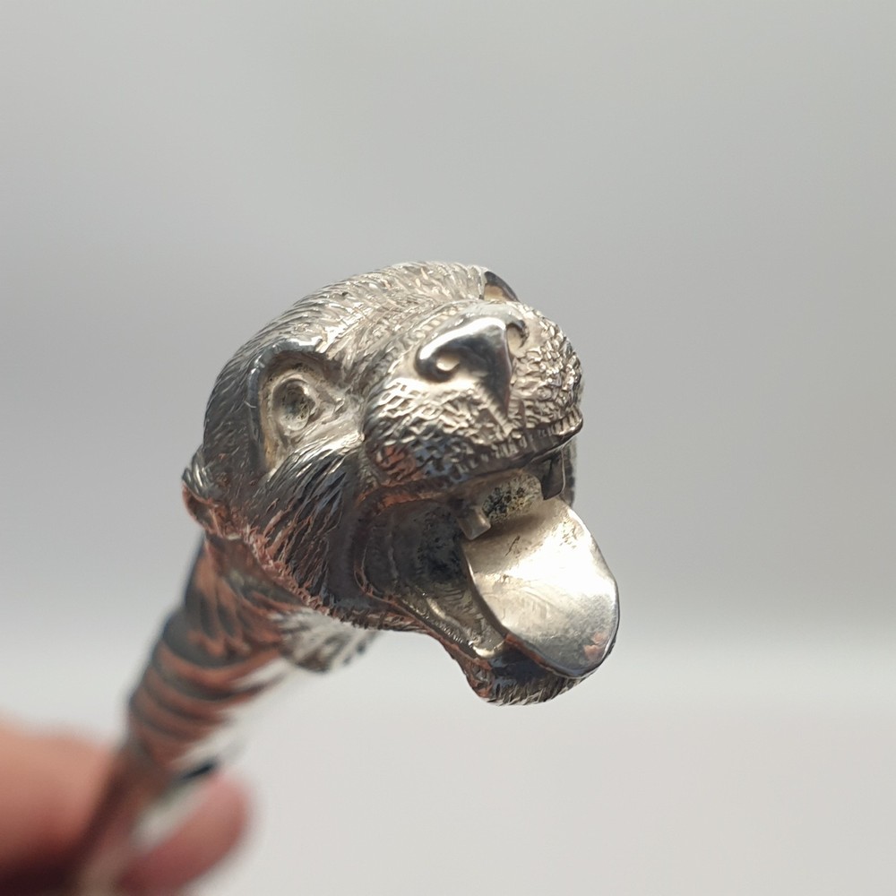 Victorian Solid Silver Leopard Button Hook