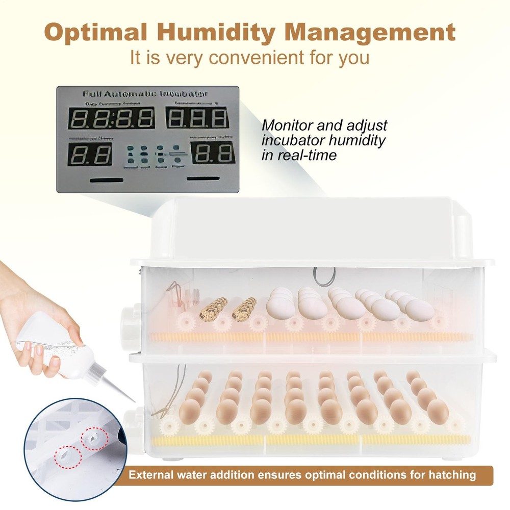 120 Eggs Incubator Automatic Digital Chicken Egg Hatcher Temperature Control