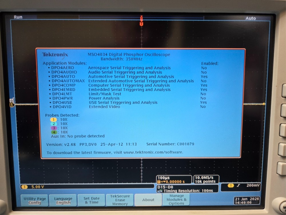 Tektronix Oscilloscope MSO4034