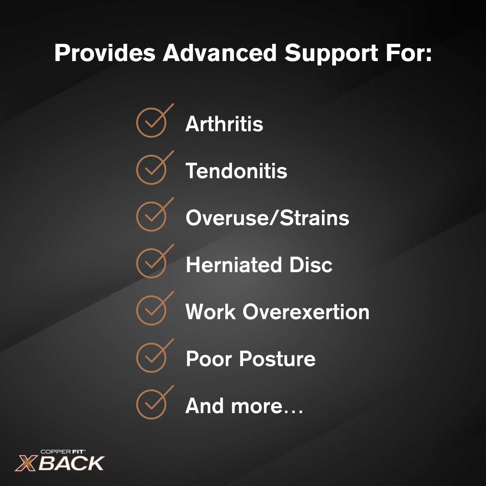 Copper Fit X-Back Brace for Lower Back Pain, Lumbar Support (Small/Medium)